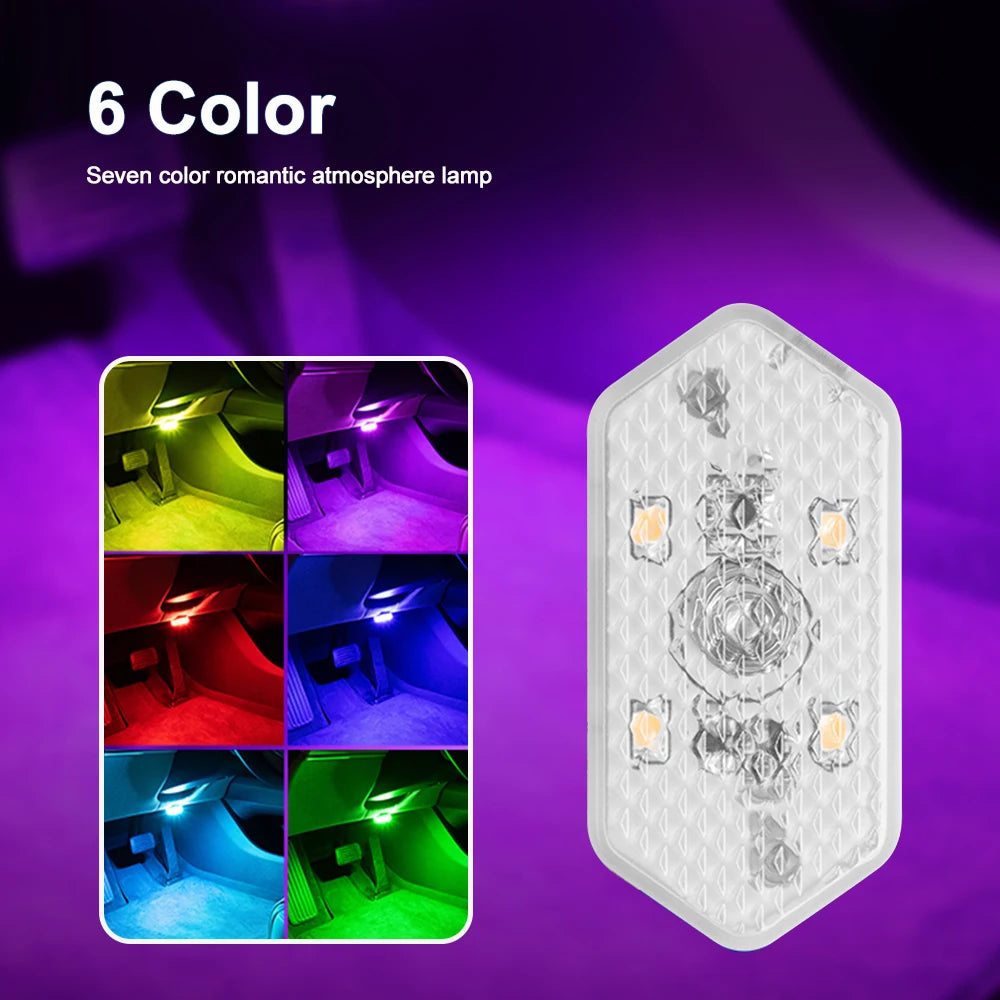 Multi Color Car Lights Wireless LED Touch Light Roof Ceiling Sensor Read Lamp Mini USB Charging Light Auto Interior Accsesories